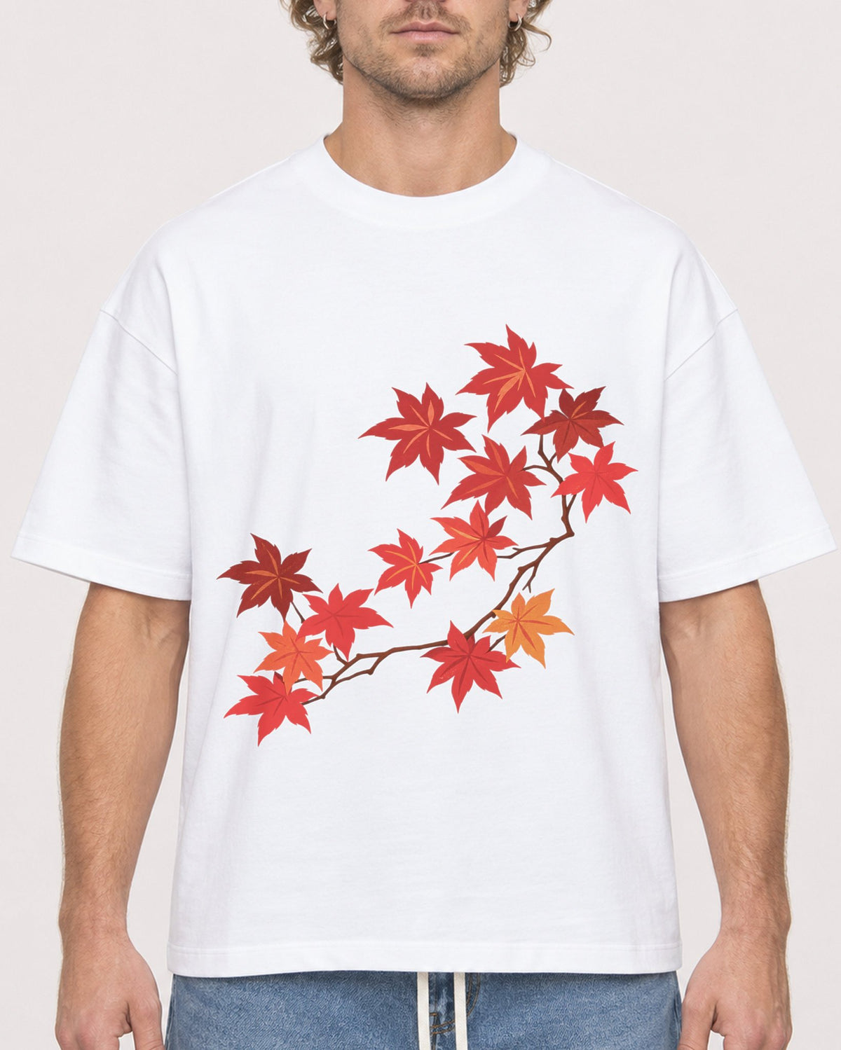Mockup Boxy Heavyweight Tee White male close-up 28