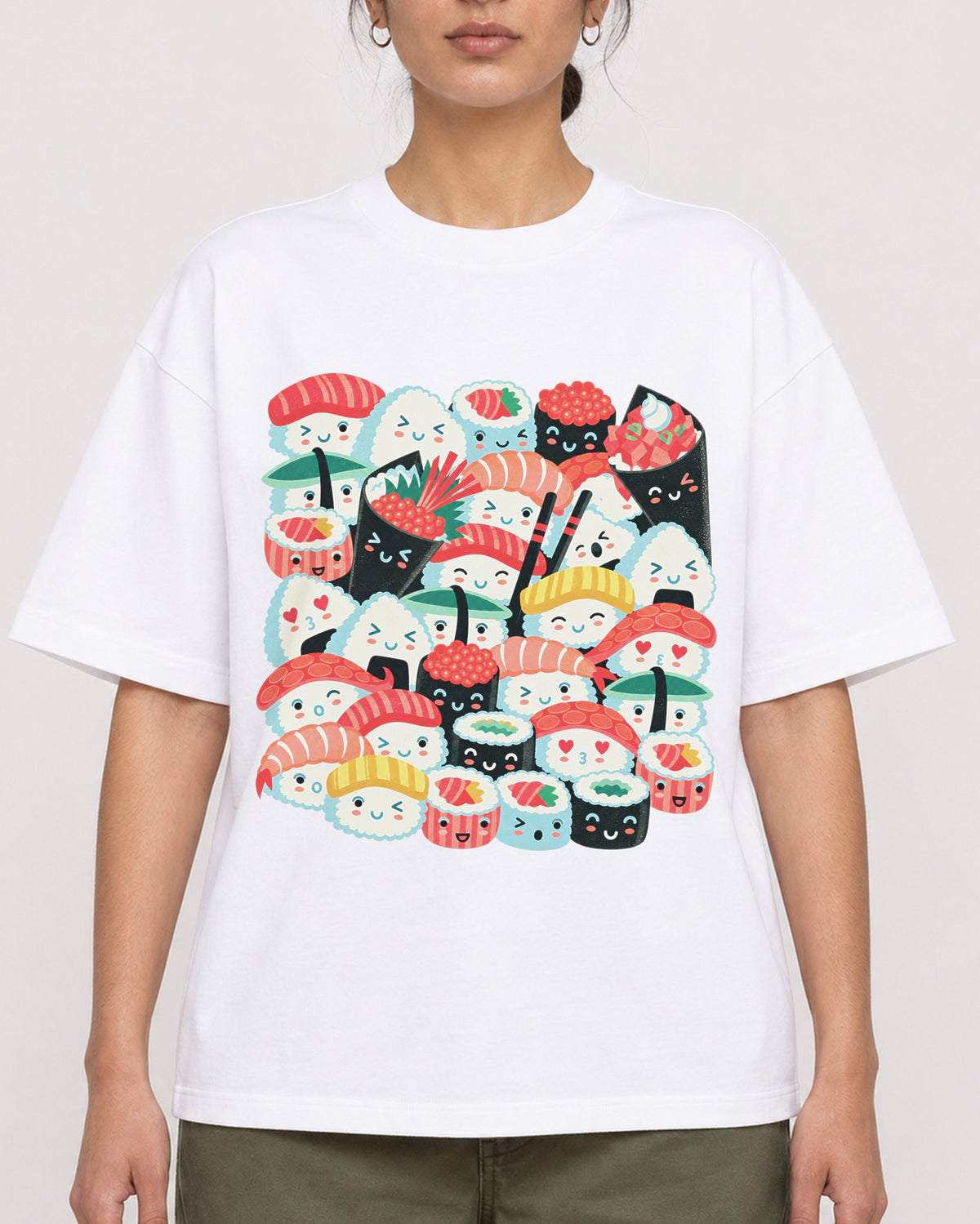 Mockup Boxy Heavyweight Tee White female close-up 17
