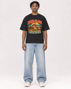 Mockup Boxy Heavyweight Tee Black male full-body 05