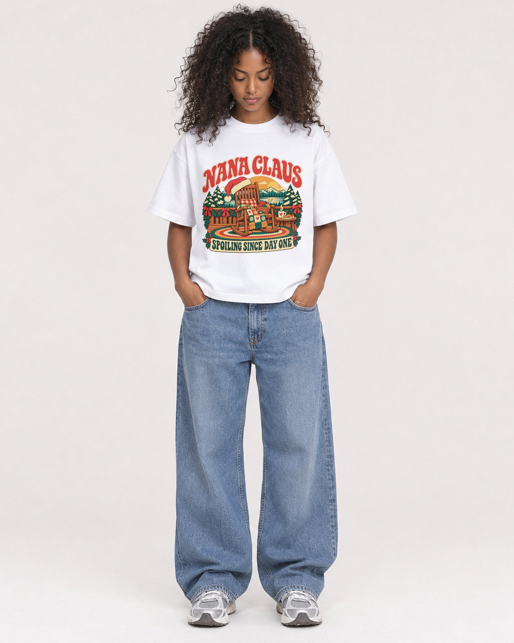 Mockup Boxy Heavyweight Tee White female full-body 05