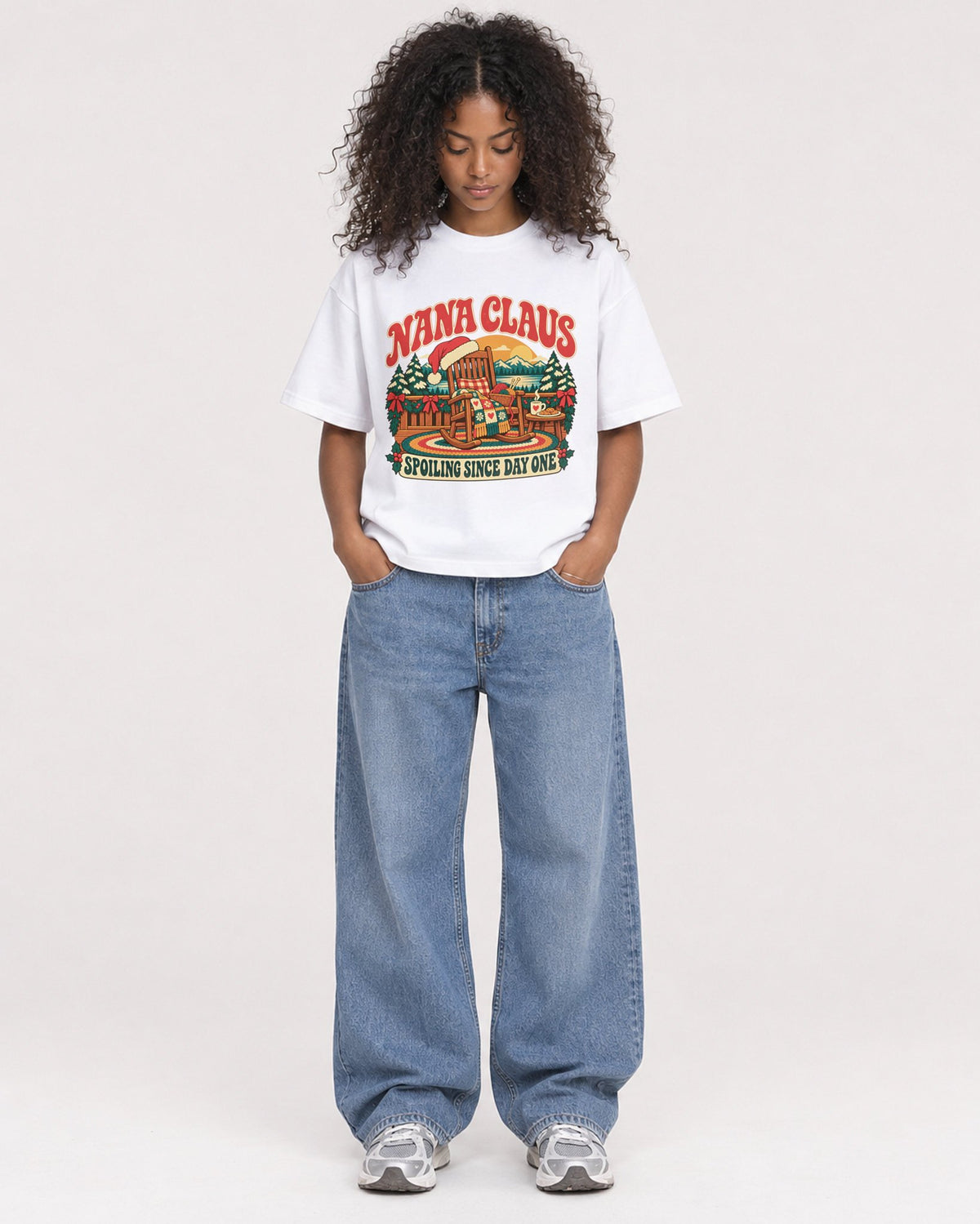 Mockup Boxy Heavyweight Tee White female full-body 05