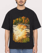 Mockup Boxy Heavyweight Tee Black male close-up 02