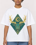 Mockup Boxy Heavyweight Tee White female close-up 35