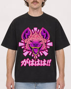 Mockup Boxy Heavyweight Tee Black male close-up 09