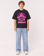 Mockup Boxy Heavyweight Tee Black male full-body 09