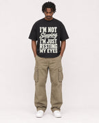 Mockup Boxy Heavyweight Tee Black male full-body 04