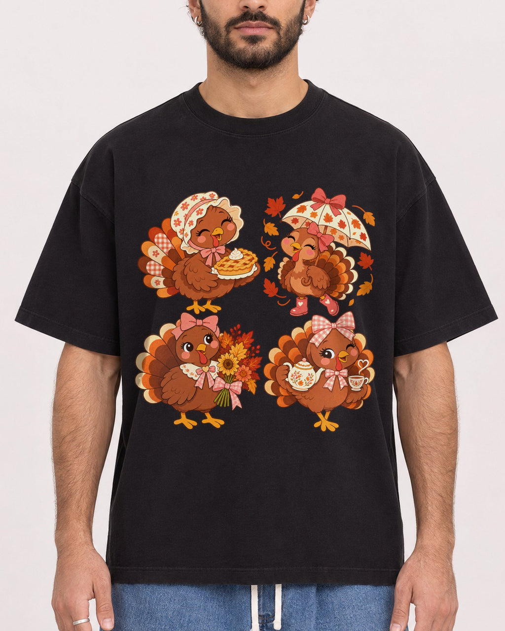 Mockup Boxy Heavyweight Tee Black male close-up 27