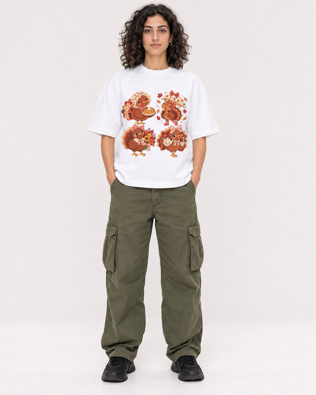 Mockup Boxy Heavyweight Tee White female full-body 27