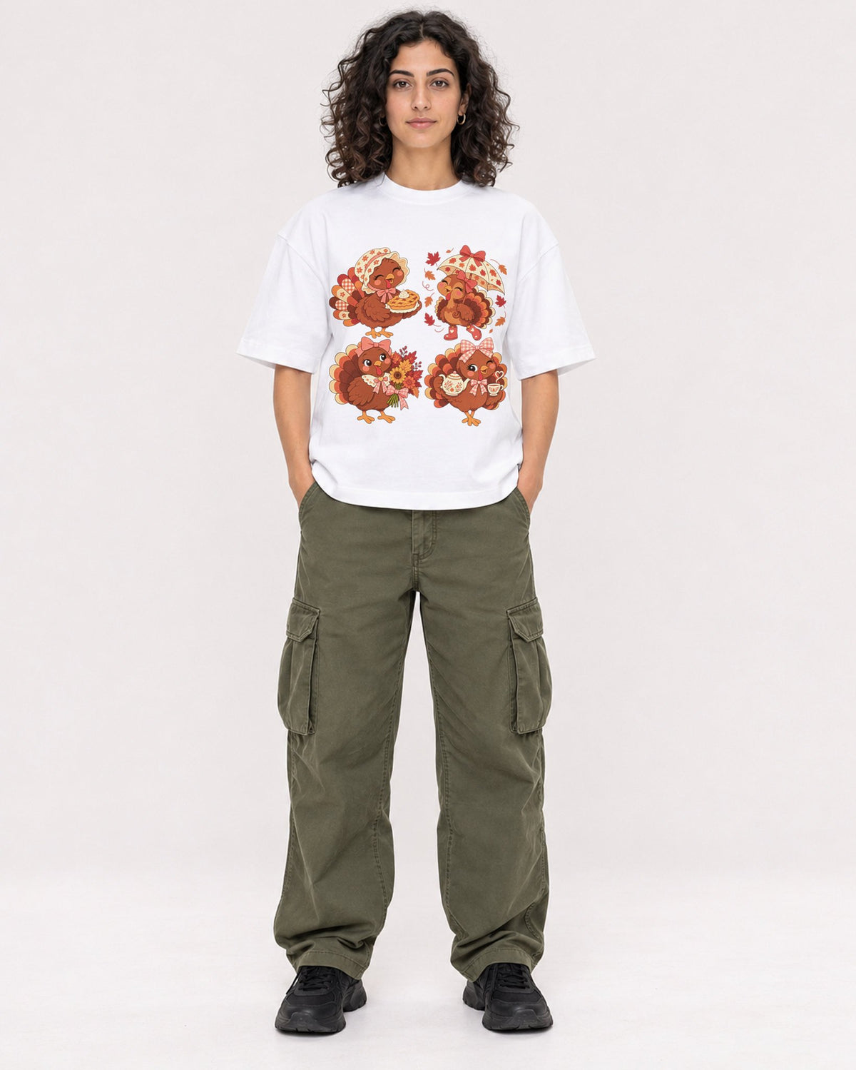 Mockup Boxy Heavyweight Tee White female full-body 27