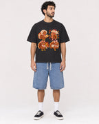 Mockup Boxy Heavyweight Tee Black male full-body 27