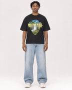 Mockup Boxy Heavyweight Tee Black male full-body 05