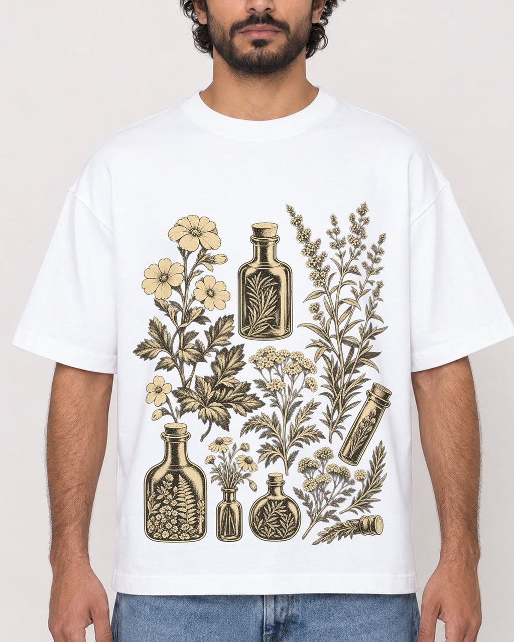 Mockup Boxy Heavyweight Tee White male close-up 17