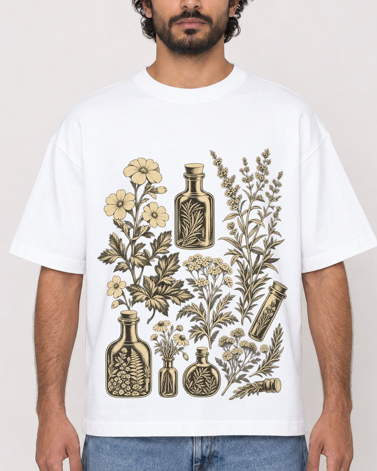 Mockup Boxy Heavyweight Tee White male close-up 17