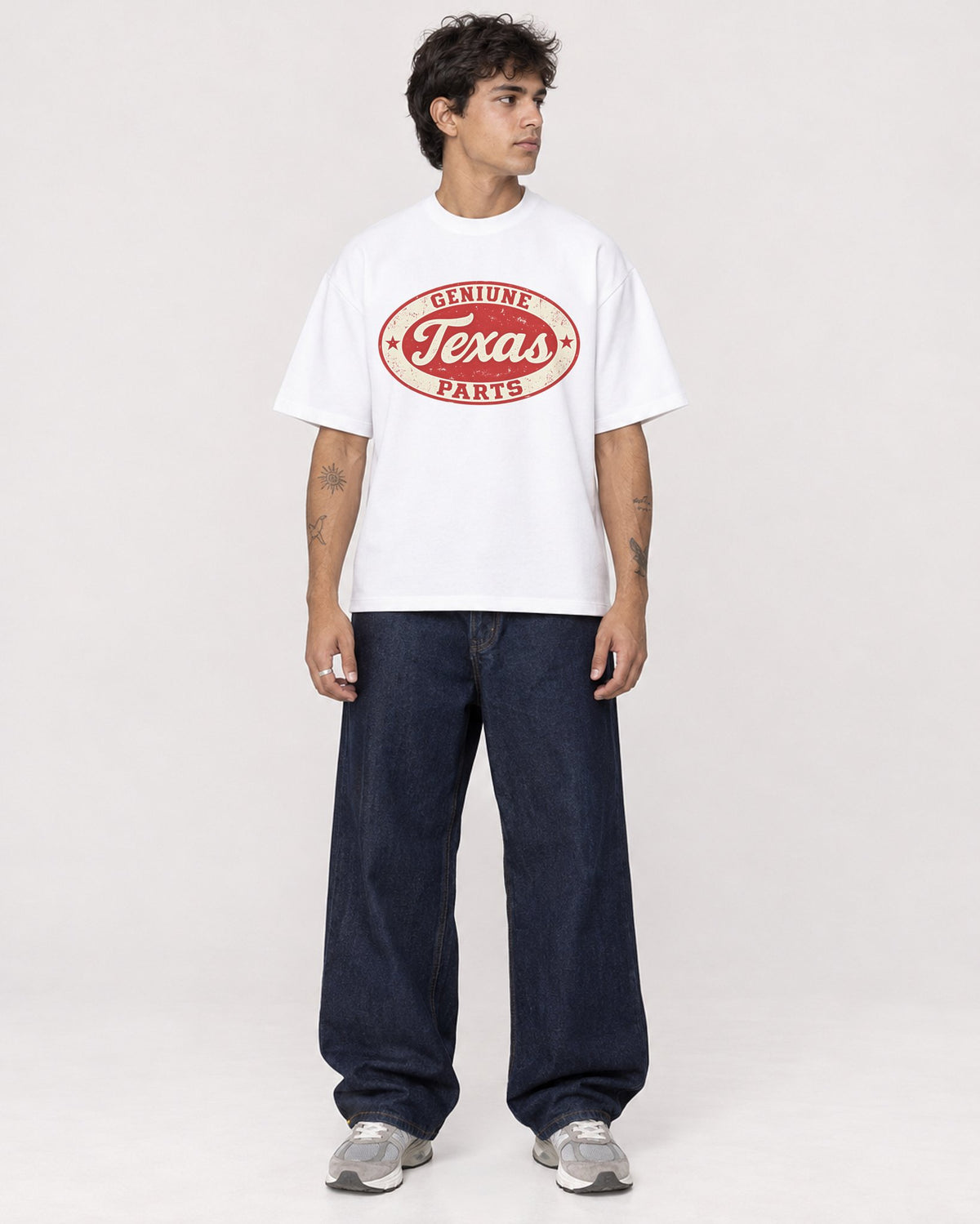 Mockup Boxy Heavyweight Tee White male full-body 06