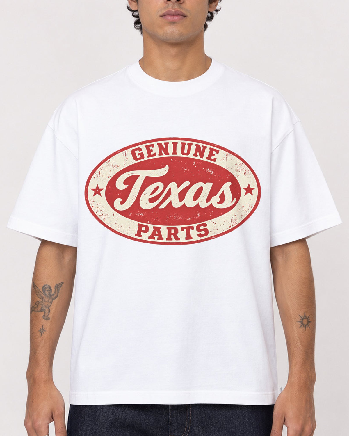 Mockup Boxy Heavyweight Tee White male close-up 06