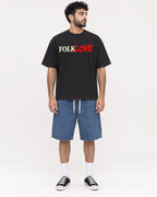 Mockup Boxy Heavyweight Tee Black male full-body 07