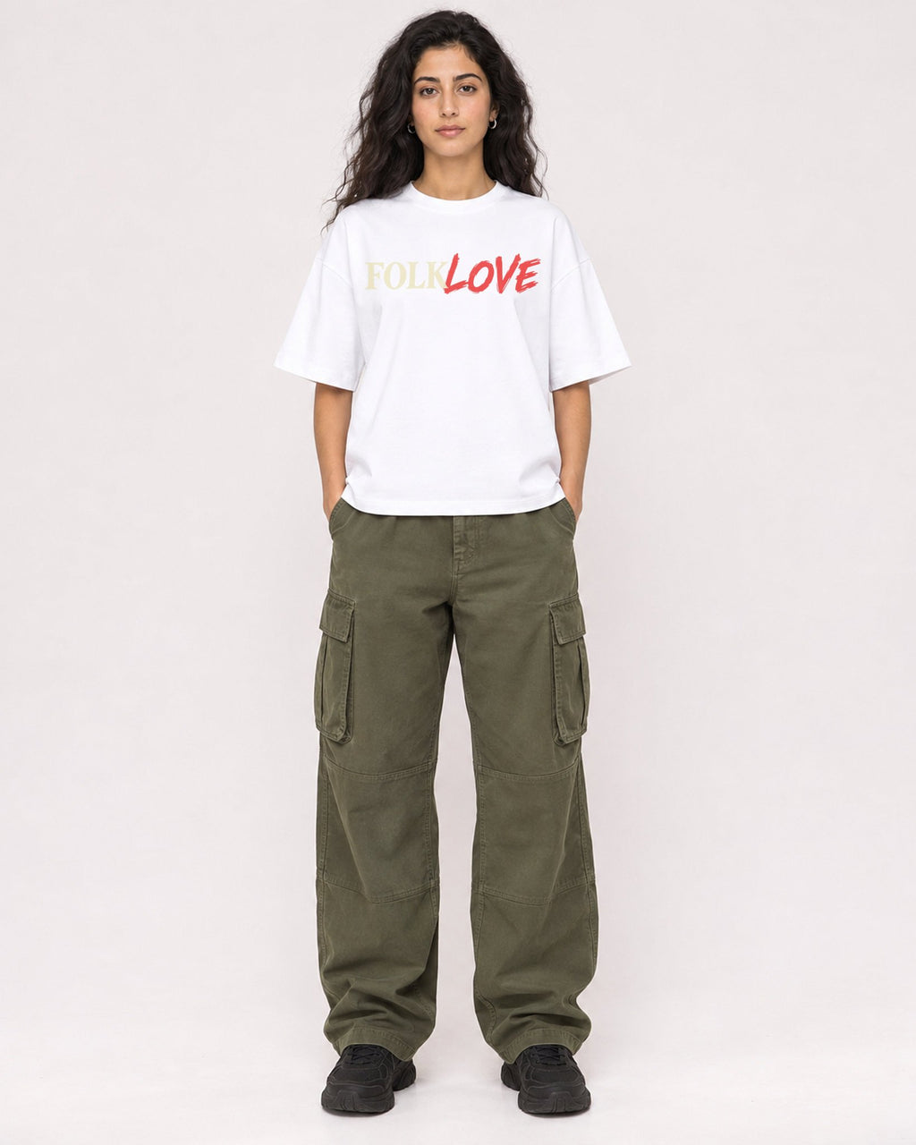 Mockup Boxy Heavyweight Tee White female full-body 07