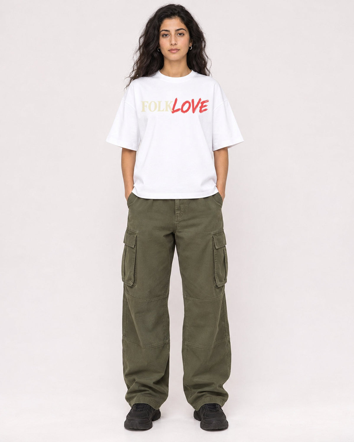 Mockup Boxy Heavyweight Tee White female full-body 07