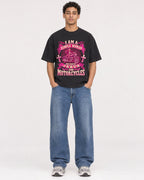 Mockup Boxy Heavyweight Tee Black male full-body 10