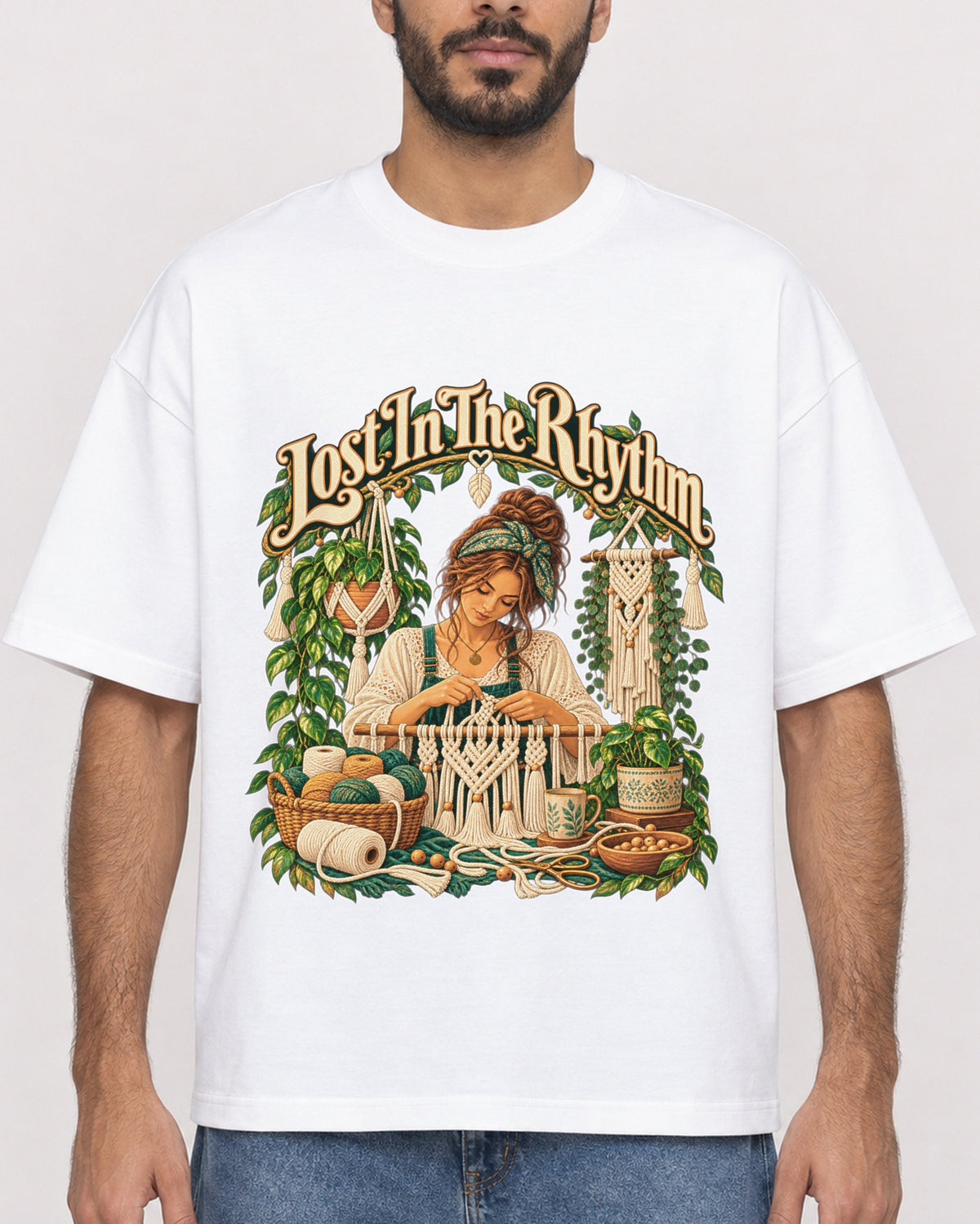 Mockup Boxy Heavyweight Tee White male close-up 07