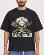 Mockup Boxy Heavyweight Tee Black male close-up 07