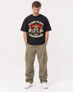 Mockup Boxy Heavyweight Tee Black male full-body 08