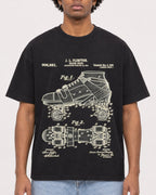 Mockup Boxy Heavyweight Tee Black male close-up 45