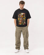 Mockup Boxy Heavyweight Tee Black male full-body 08
