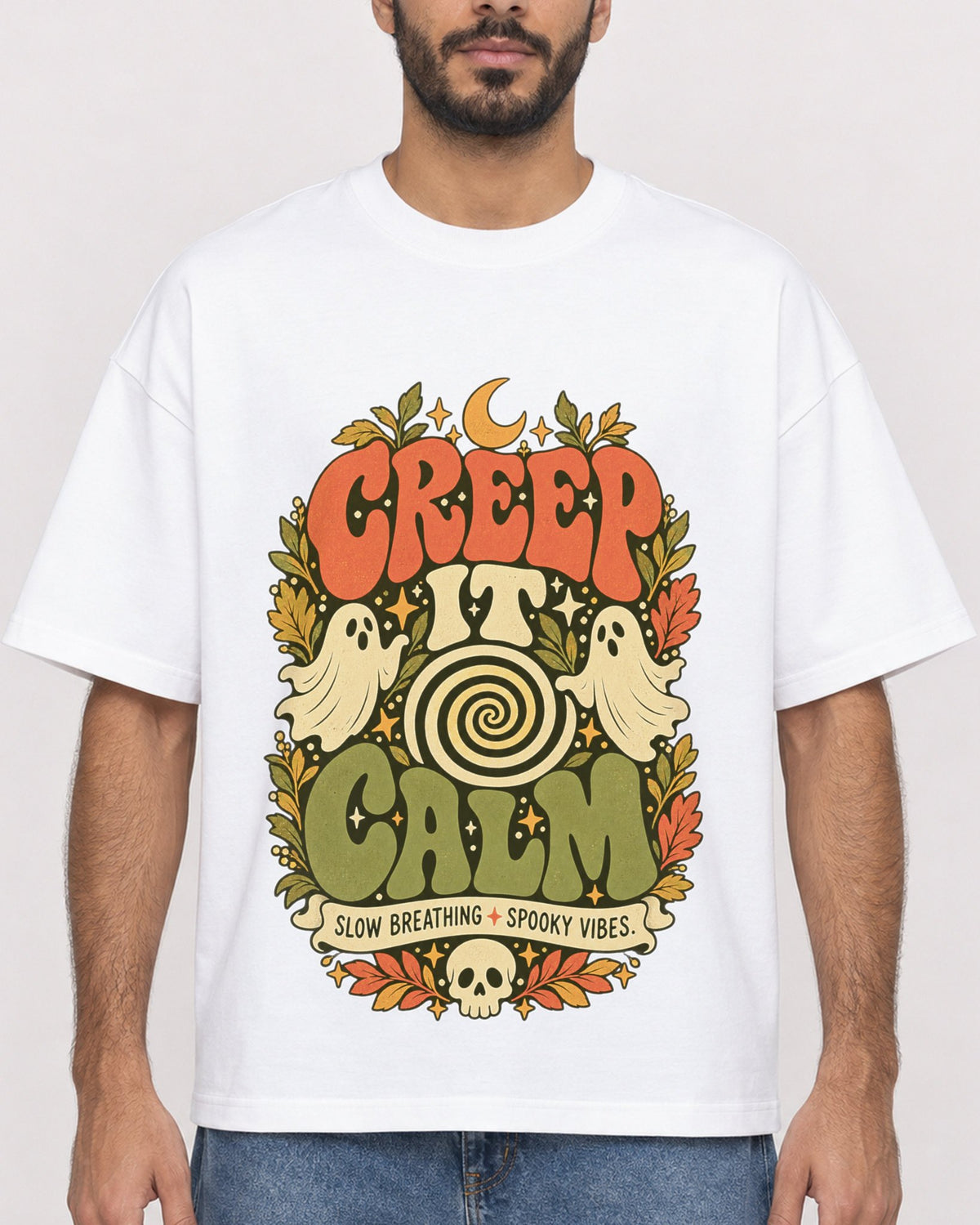 Mockup Boxy Heavyweight Tee White male close-up 07