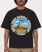 Mockup Boxy Heavyweight Tee Black male close-up 04