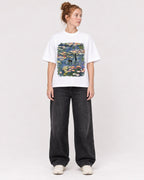 Mockup Boxy Heavyweight Tee White female full-body 28