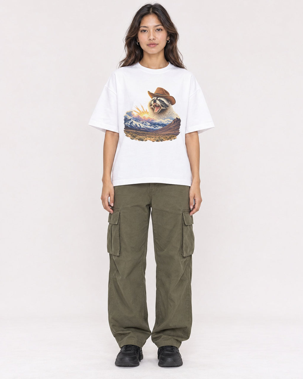 Mockup Boxy Heavyweight Tee White female full-body 02