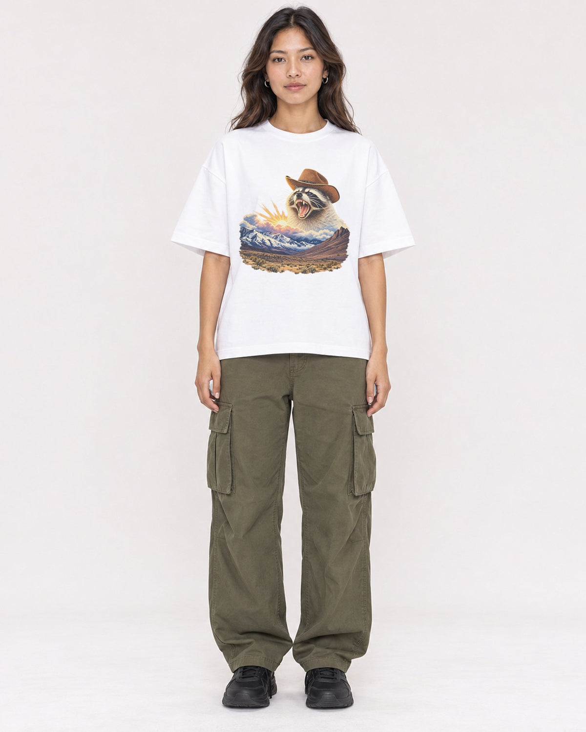 Mockup Boxy Heavyweight Tee White female full-body 02