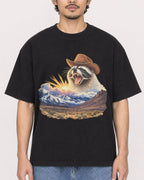 Mockup Boxy Heavyweight Tee Black male close-up 02