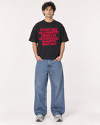Mockup Boxy Heavyweight Tee Black male full-body 26