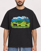 Mockup Boxy Heavyweight Tee Black male close-up 07
