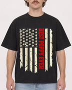 Mockup Boxy Heavyweight Tee Black male close-up 09