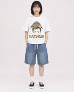 Mockup Boxy Heavyweight Tee White female full-body 11