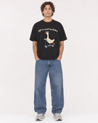 Mockup Boxy Heavyweight Tee Black male full-body 30