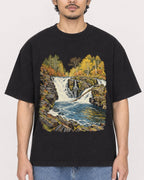 Mockup Boxy Heavyweight Tee Black male close-up 02
