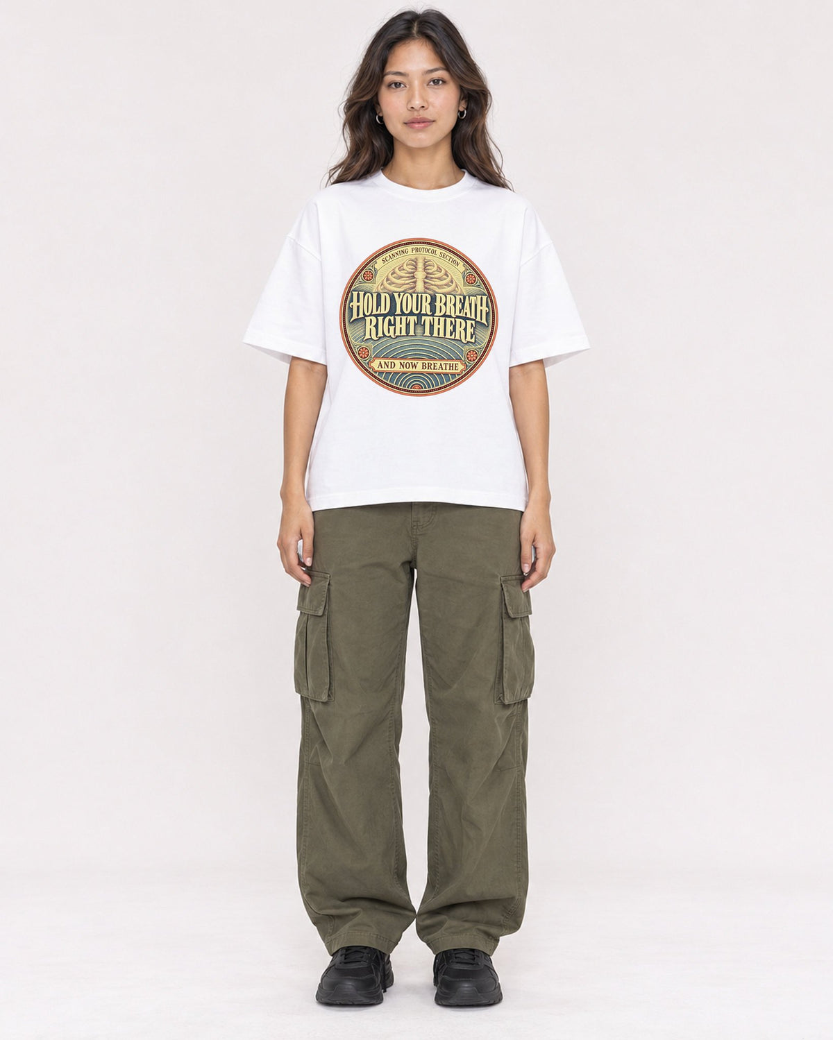 Mockup Boxy Heavyweight Tee White female full-body 02