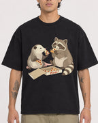 Mockup Boxy Heavyweight Tee Black male close-up 36