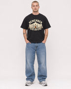 Mockup Boxy Heavyweight Tee Black male full-body 18