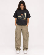 Mockup Boxy Heavyweight Tee Black female full-body 06