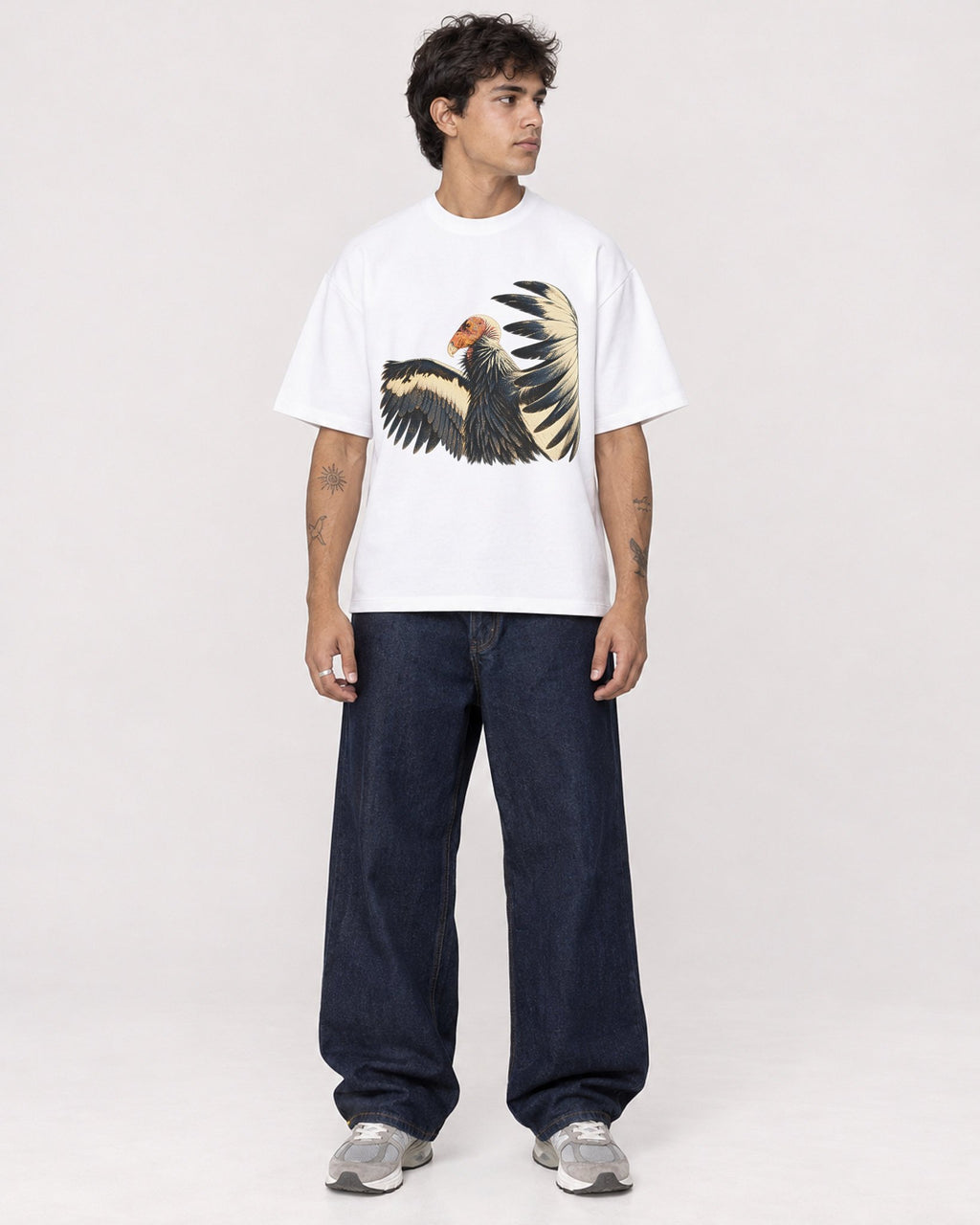 Mockup Boxy Heavyweight Tee White male full-body 06