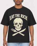 Mockup Boxy Heavyweight Tee Black male close-up 05