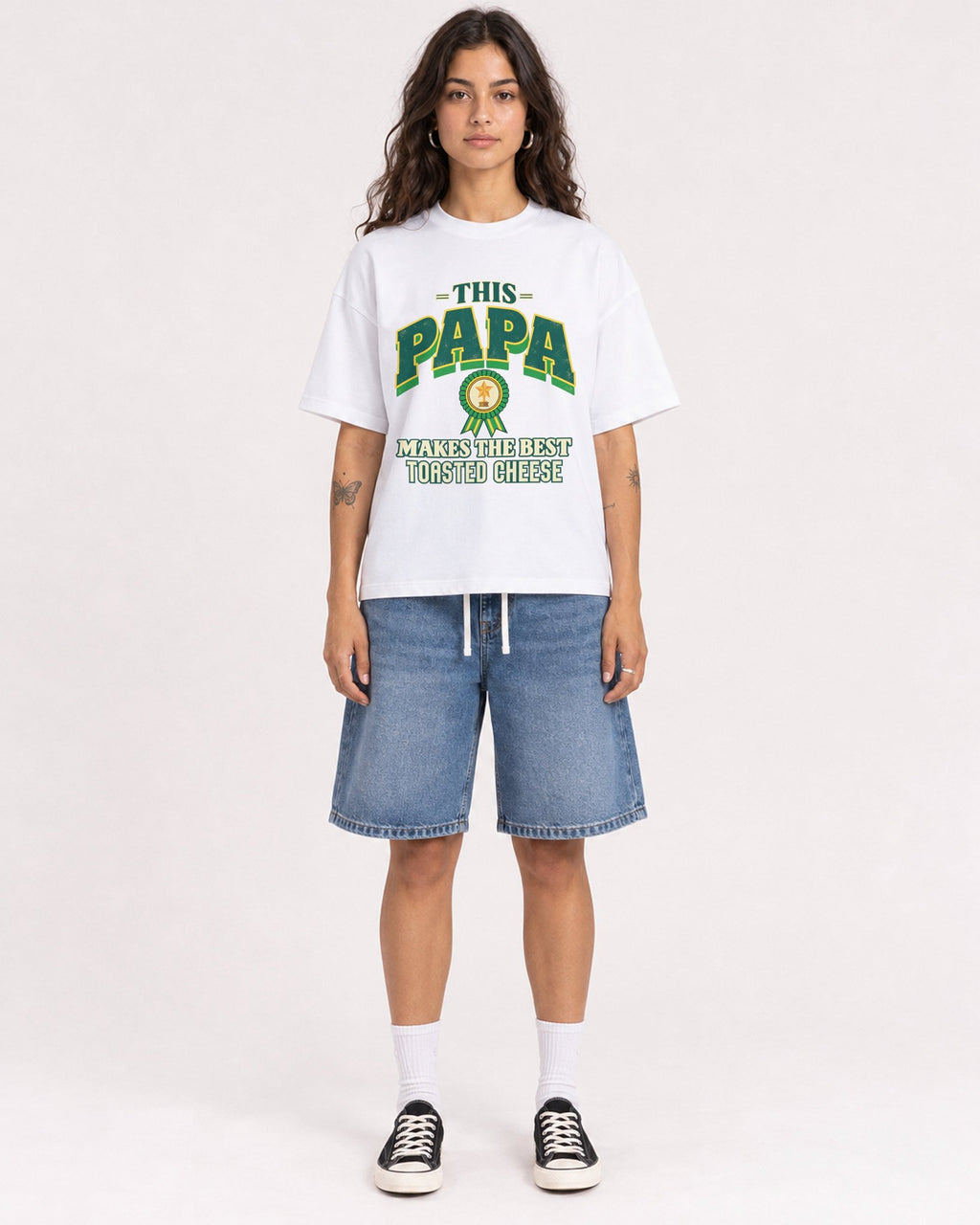 Mockup Boxy Heavyweight Tee White female full-body 06