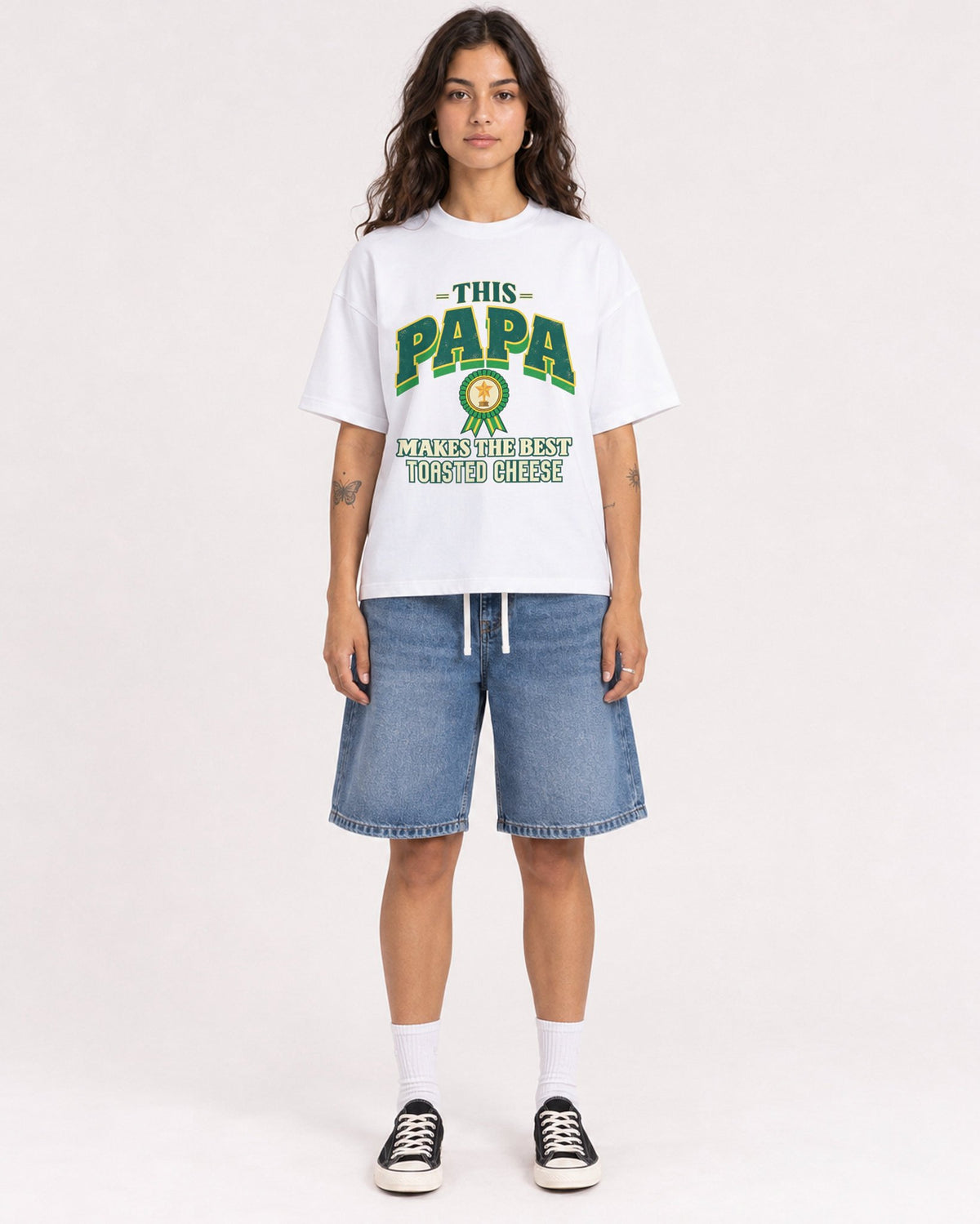 Mockup Boxy Heavyweight Tee White female full-body 06