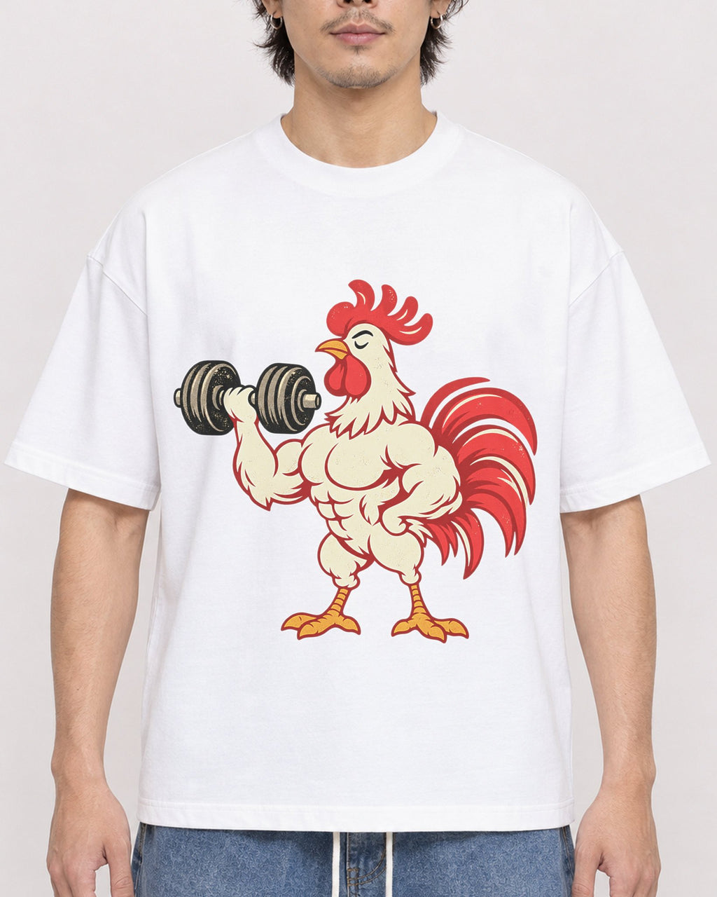 Mockup Boxy Heavyweight Tee White male close-up 03