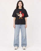 Mockup Boxy Heavyweight Tee Black female full-body 03